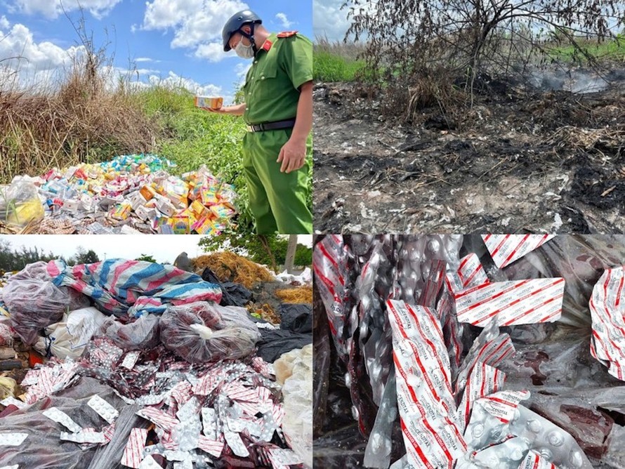 Các loại thuốc, thực phẩm chức năng bị đổ bỏ. (Ảnh minh họa)