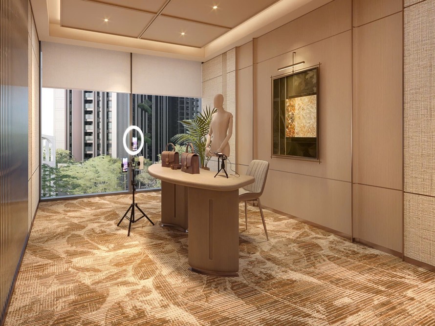 Không gian Creative Studio tại Imperia Sensa Park dành cho các hoạt độngsáng tạo nội dung như podcast, livestream của giới trẻ.