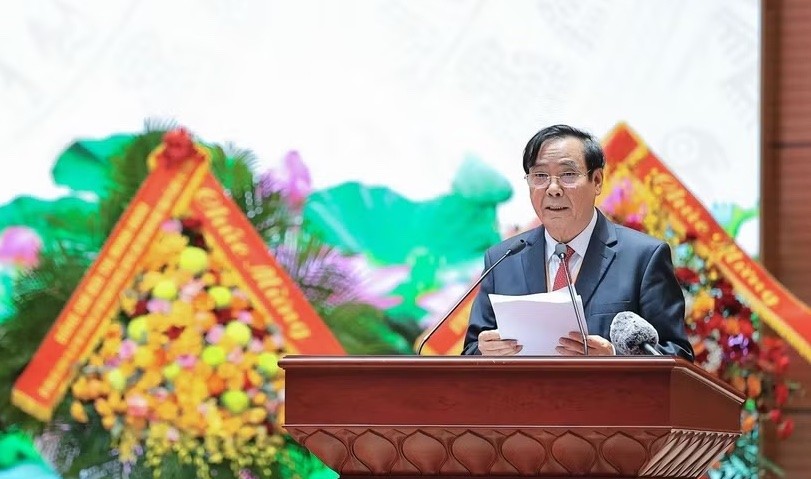 Đồng chí Nguyễn Thanh Bình, Chủ tịch Hội Người cao tuổi Việt Nam khóa VI, phát biểu khai mạc Đại hội.