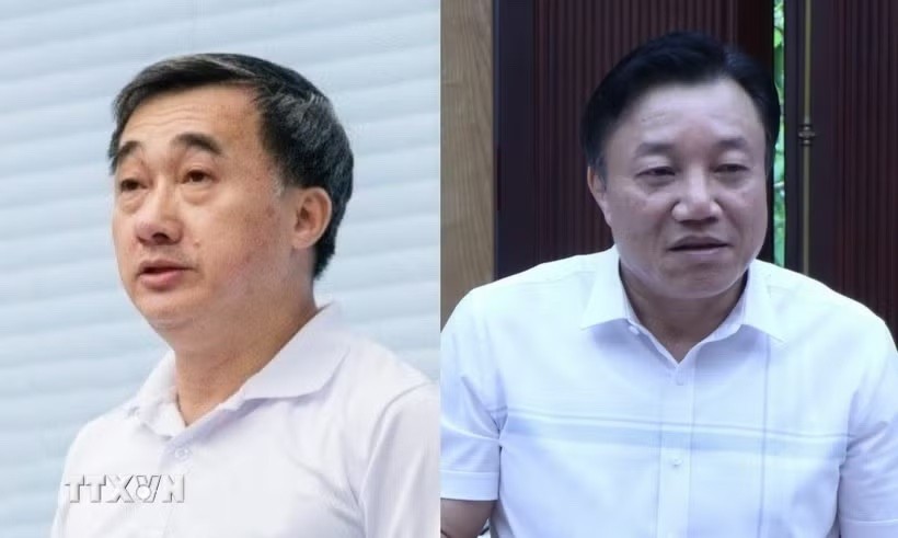 Ông Trần Văn Thuấn (trái) và ông Nguyễn Huy Ngọc.