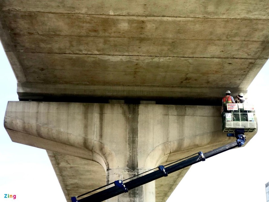 Vị trí gối cao su dịch chuyển trong lần phát hiện vào đầu tháng 1/2021. Ảnh: Anh Thư.