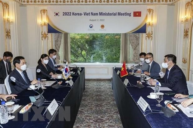 Quang cảnh buổi hội đàm. (Ảnh: Anh Nguyên/TTXVN)