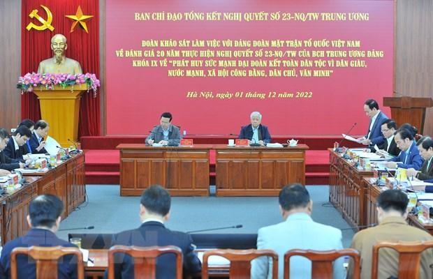 Quang cảnh buổi làm việc. (Ảnh: Minh Đức/TTXVN)