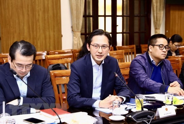 Thứ trưởng Ngoại giao Đỗ Hùng Việt, Tổ trưởng Tổ công tác liên ngành chủ trì cuộc họp. (Ảnh: Lâm Khánh/TTXVN) 