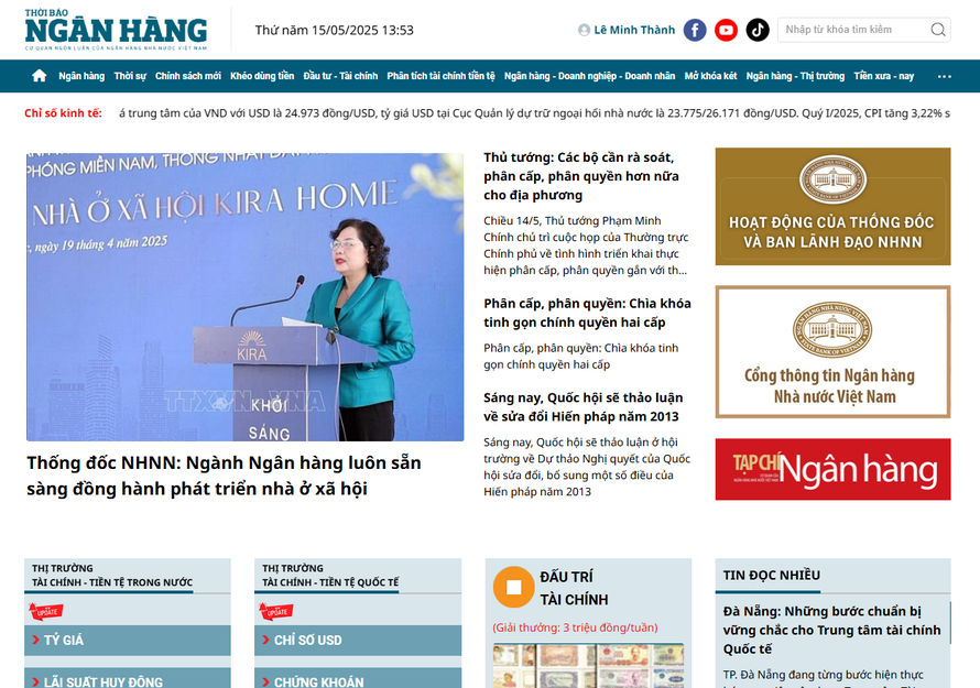 Giao diện mới của Thời báo Ngân hàng: Hiện đại, thân thiện, nhiều nội dung độc quyền, chuyên sâu