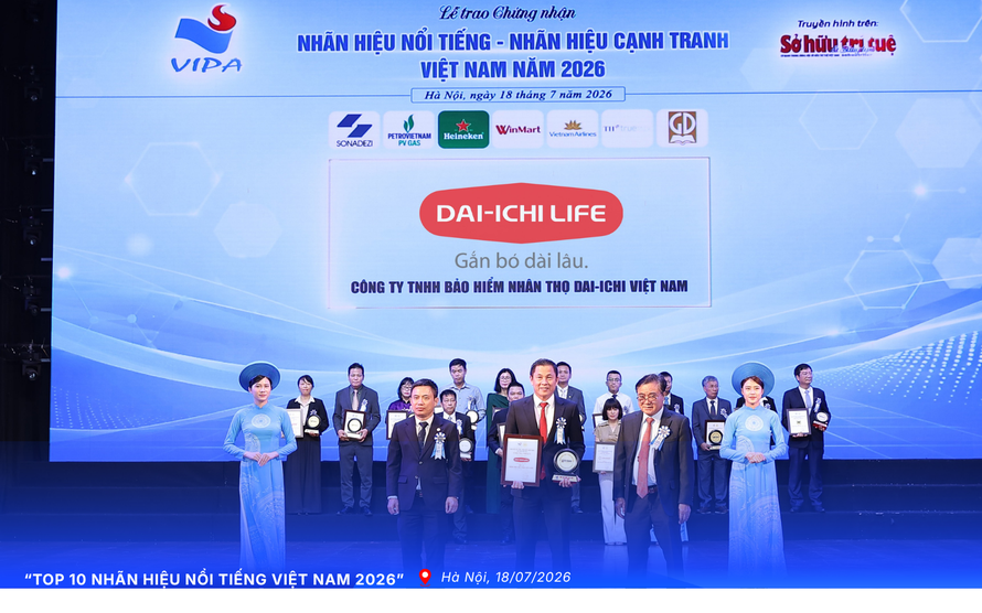 Dai-ichi Life Việt Nam tiếp tục được vinh danh “Top 10 Nhãn hiệu nổi tiếng Việt Nam 2026”
