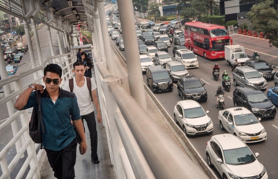 Indonesia xếp hạng chót trong tổng số 46 quốc gia được khảo sát vì có số bước chân người đi bộ trung bình ít nhất. (Nguồn: NYTimes).