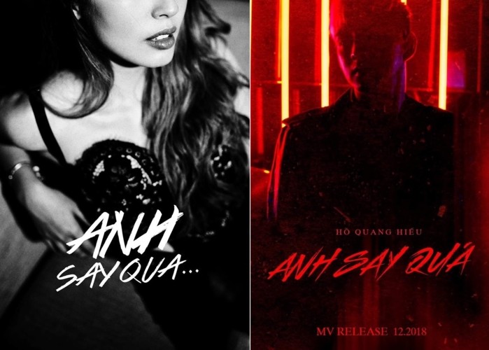 Hồ Quang Hiếu và Khổng Tú Quỳnh cùng đăng ảnh với dòng chữ "Anh say quá"