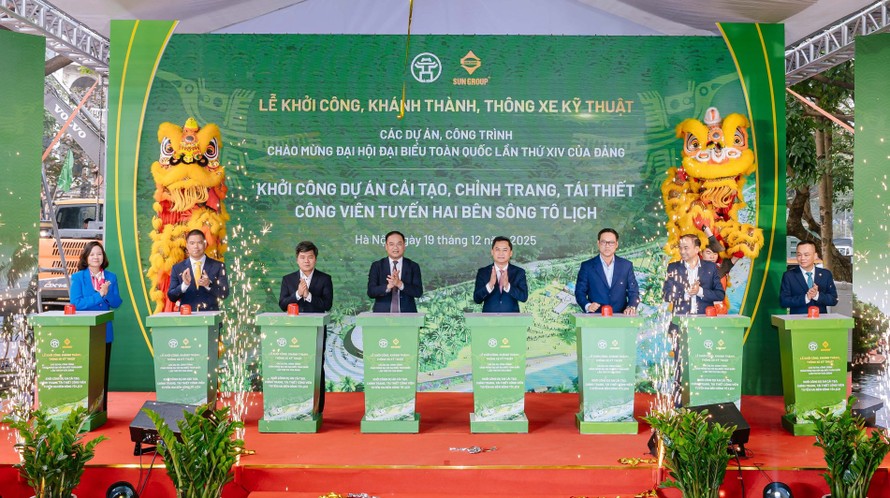 Hà Nội chính thức khởi công dự án công viên tuyến hai bên sông Tô Lịch 