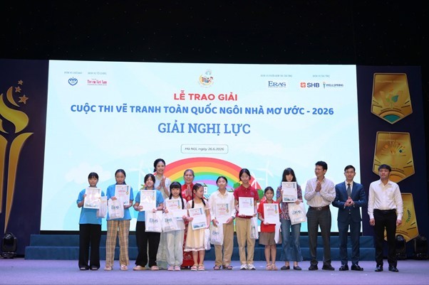 Ban Tổ chức vinh danh 10 em nhỏ đạt Giải Nghị lực tại Cuộc thi vẽ tranh toàn quốc “Ngôi nhà mơ ước” năm 2026.