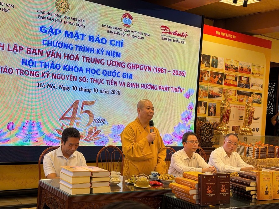 Ban Văn hóa Trung ương Giáo hội Phật giáo Việt Nam chia sẻ thông tin về chuỗi kỉ niệm 45 năm thành lập tại chùa Yên Phú, Ngọc Hồi, Hà Nội 