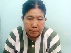 Kim Anh tại cơ quan điều tra. 