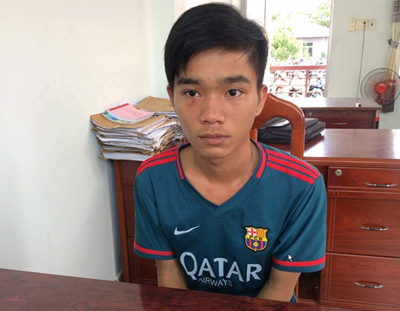 Thủ phạm Nhựt tại cơ quan công an.Ảnh: Vietnamnet