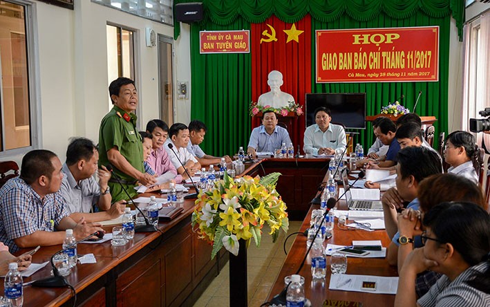Họp báo do Ban Tuyên giáo Cà Mau tổ chức. Ảnh: Vietnamnet