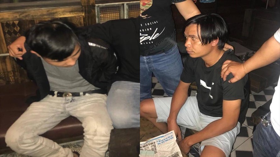 Các đối tượng bị bắt giữ tại hiện trường. Ảnh: VietNamNet