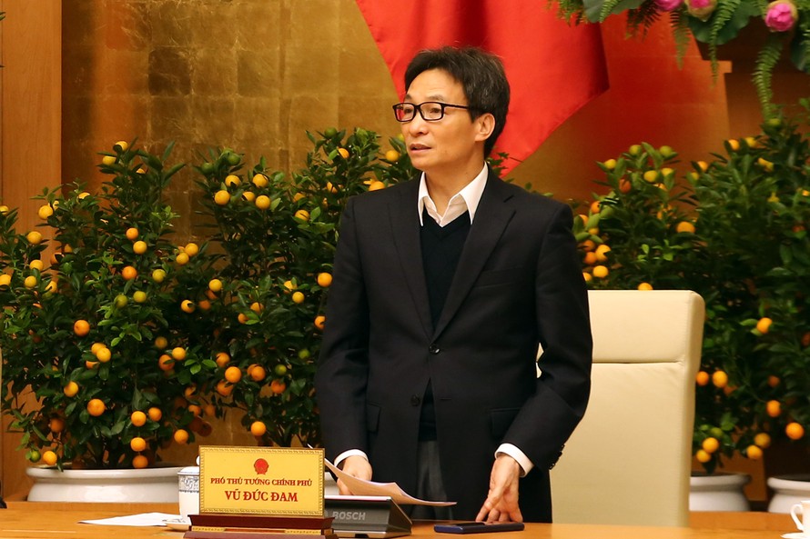 Phó Thủ tướng Vũ Đức Đam phát biểu tại cuộc họp. Ảnh: VGP