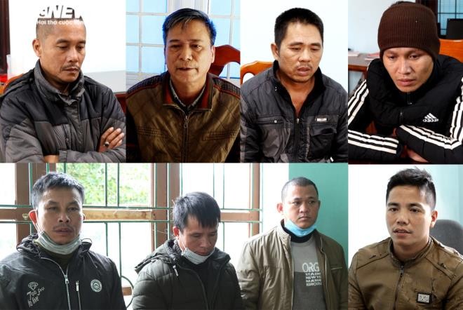 8 người tham gia vụ phá rừng quy mô lớn ở khu vực rừng Trường Sơn (Quảng Bình).