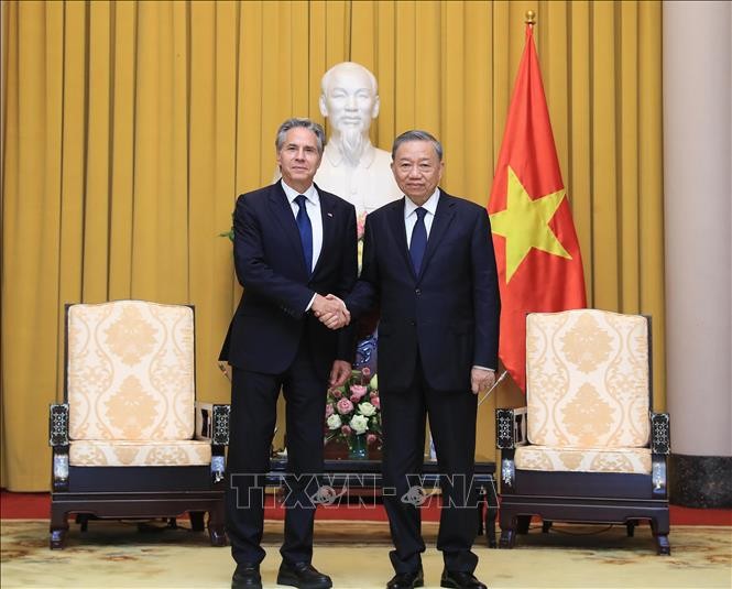 Chủ tịch nước Tô Lâm tiếp Ngoại trưởng Hoa Kỳ Antony Blinken