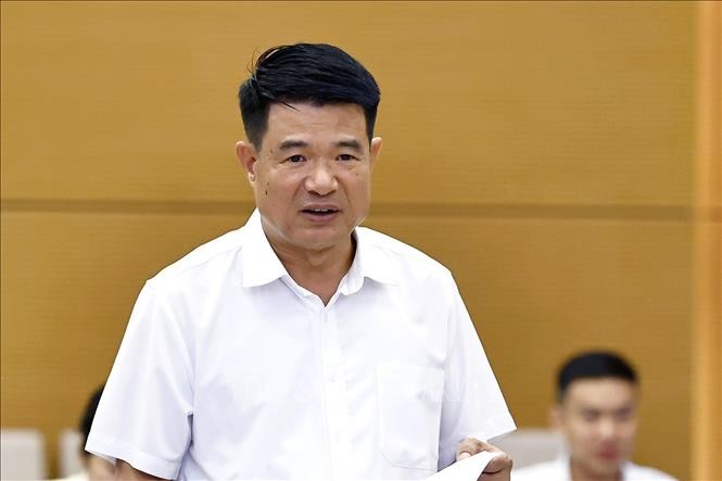 Viện trưởng Viện Kiểm sát nhân dân tối cao Nguyễn Huy Tiến phát biểu. Ảnh: Doãn Tấn/TTXVN