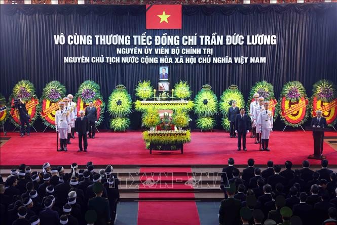 Lễ truy điệu nguyên Chủ tịch nước Trần Đức Lương. Ảnh: TTXVN