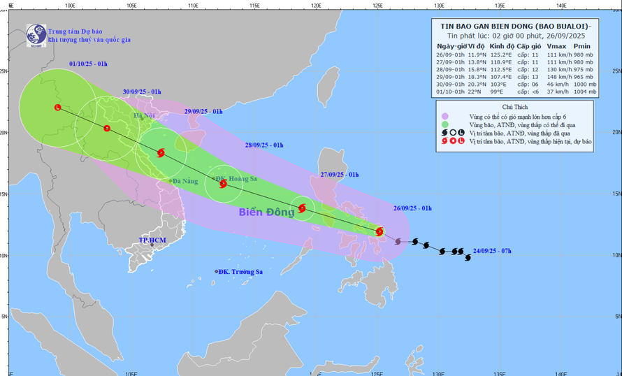 Ảnh: Trung tâm Dự báo Khí tượng Thủy văn Quốc gia