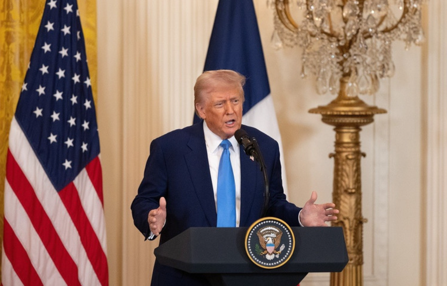 Tổng thống Mỹ Donald Trump trong một bài phát biểu tại Nhà Trắng.