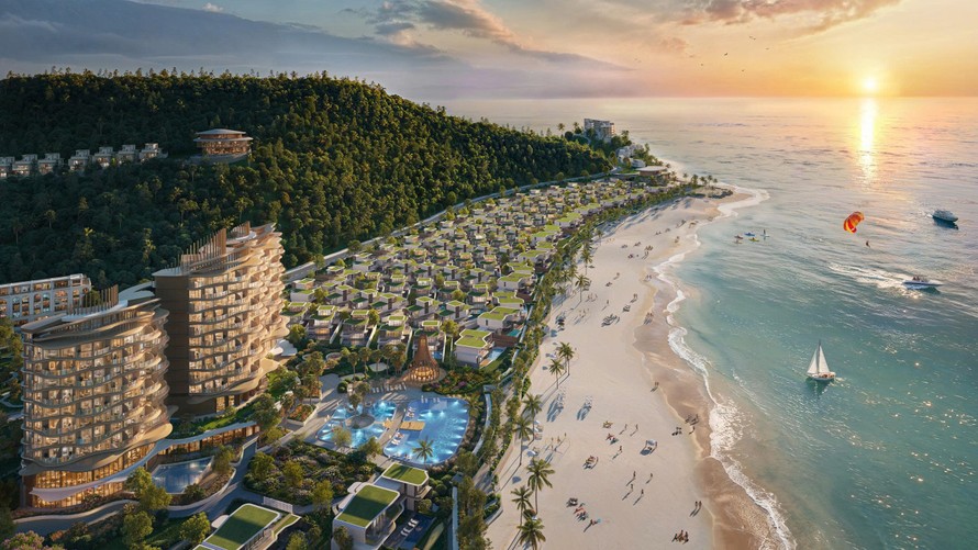 Mey Retreat Bãi Lữ được kiến tạo hài hòa giữa địa hình núi, rừng và biển nguyên bản. (Ảnh: Meygroup)