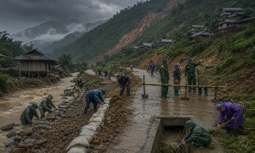 Quân đội chủ động ứng phó với mưa lớn, lũ quét, sạt lở đất