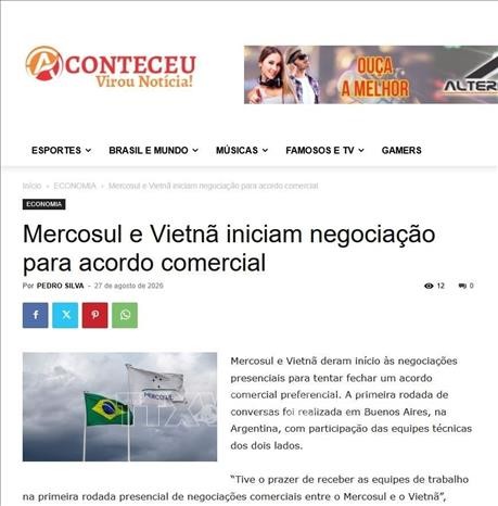 Truyền thông Nam Mỹ đưa tin đậm nét về đàm phán PTA Việt Nam – MERCOSUR