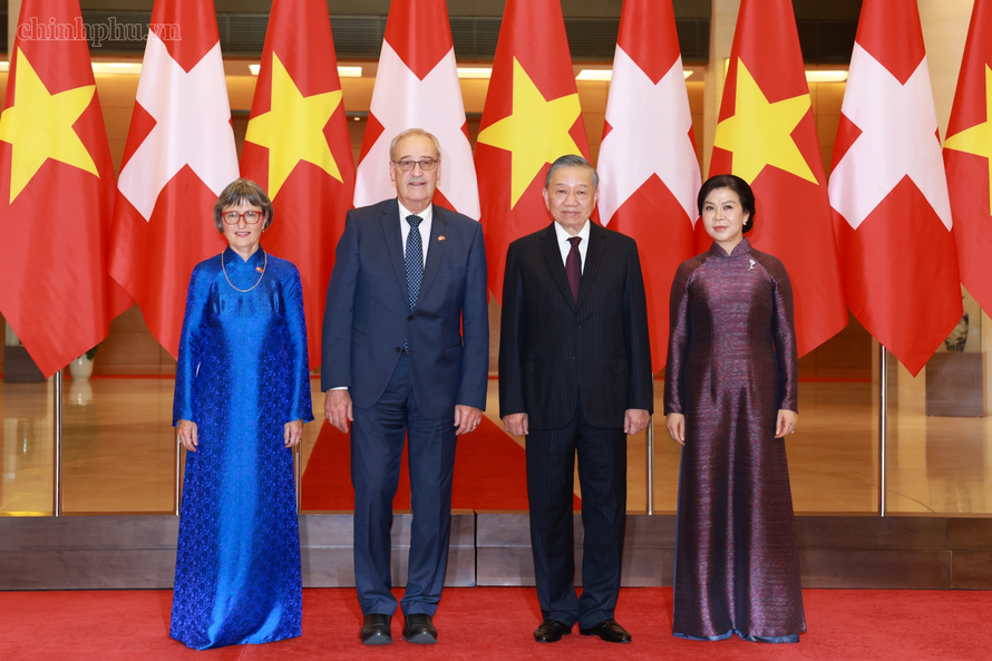 Tổng Bí thư, Chủ tịch nước Tô Lâm chủ trì Lễ đón Tổng thống Liên bang Thụy Sĩ thăm chính thức Việt Nam