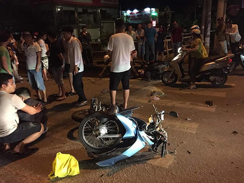 Hiện trường vụ tai nạn giao thông.