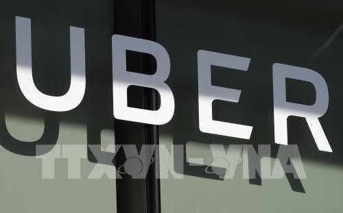 Biểu tượng Uber tại Los Angeles, California, Mỹ ngày 8/5. Ảnh: AFP/ TTXVN