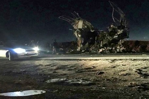 Hiện trường vụ đánh bom ngày 13/2 ở Iran. Ảnh: Getty