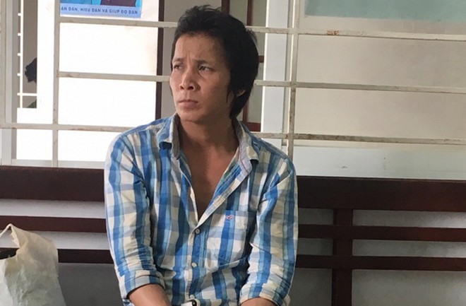 Vũ Anh Tuấn tại cơ quan công an. - Ảnh: Nguyễn Long