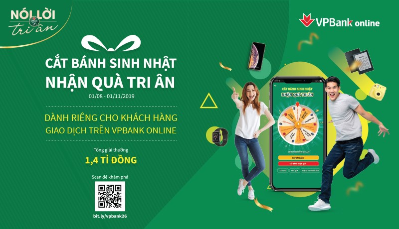 VPBank triển khai chương trình khuyến mãi 'Cắt bánh sinh nhật – Nhận quà tri ân'