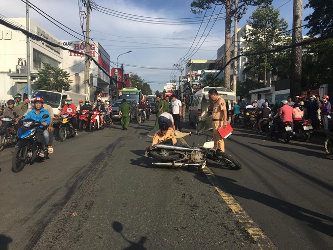 Hiện trường vụ tai nạn. - Ảnh: Pháp Luật TP.HCM