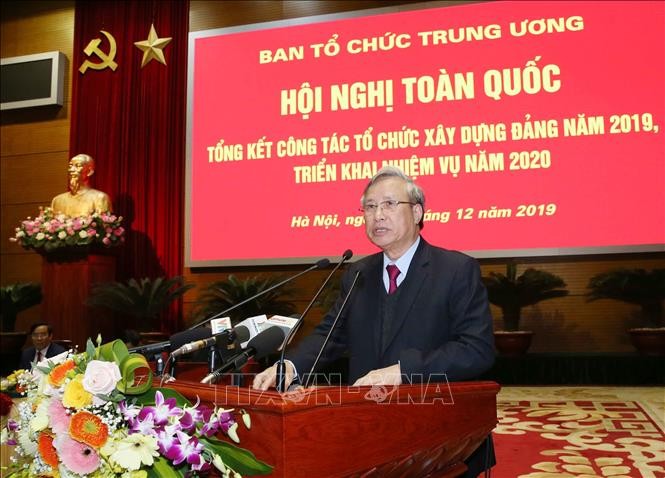Thường trực Ban Bí thư Trần Quốc Vượng phát biểu chỉ đạo hội nghị. - Ảnh: TTXVN
