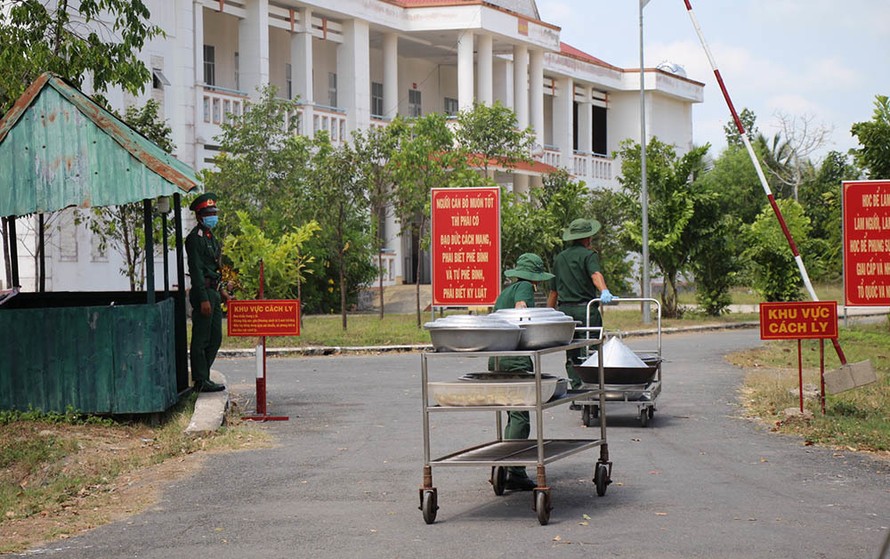 Khu cách ly tập trung tại Trường quân sự Cần Thơ.