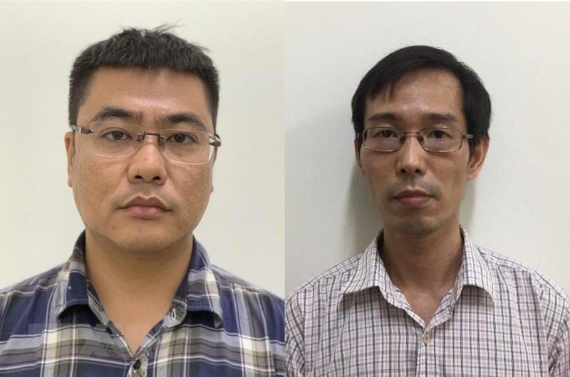 Bị can Đỗ Hải Phong (bên trái) và bị can Đoàn Mạnh Dương.