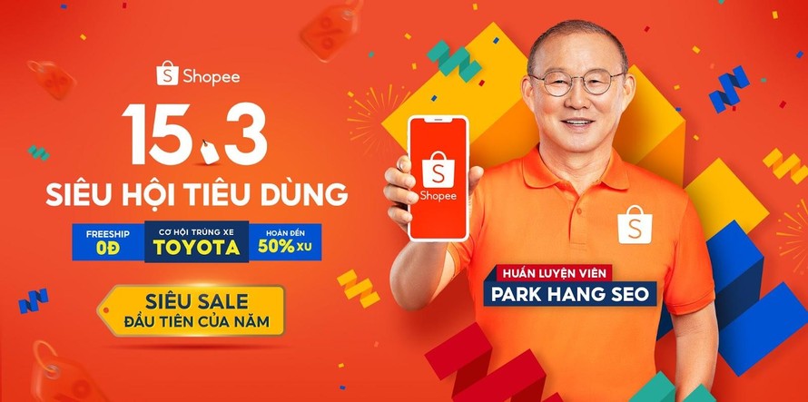 Tận hưởng niềm vui mua sắm với sự kiện 15.3 Siêu Hội Tiêu Dùng -Siêu sale đầu tiên của năm từ Shopee
