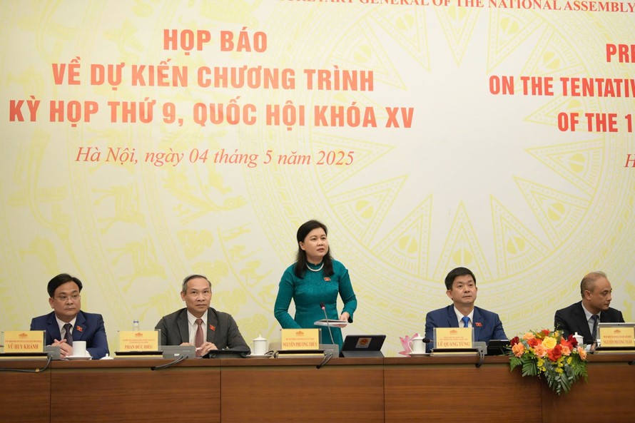 Buổi Họp báo về dự kiến chương trình Kỳ họp thứ 9, Quốc hội khóa XV.