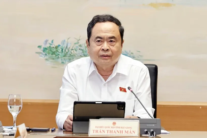 Chủ tịch Quốc hội Trần Thanh Mẫn phát biểu. Ảnh: Doãn Tấn/TTXVN