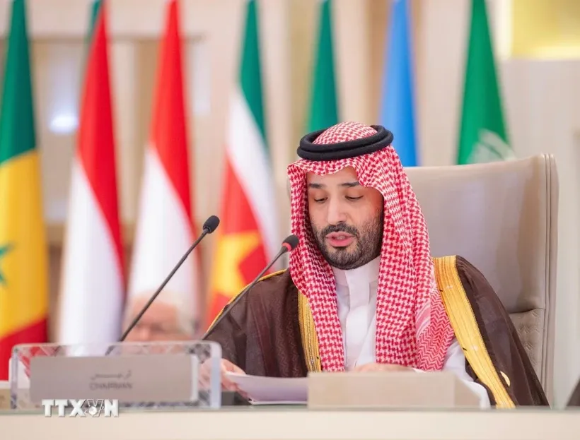 Thái tử Saudi Arabia (Ảrập Xêút) Mohammed bin Salman tại một hội nghị ở Riyadh. Ảnh: THX/TTXVN