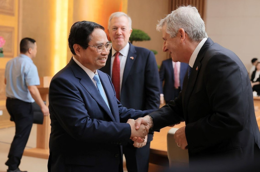 Thủ tướng Phạm Minh Chính làm việc với Đoàn Hội đồng kinh doanh Hoa Kỳ-ASEAN.