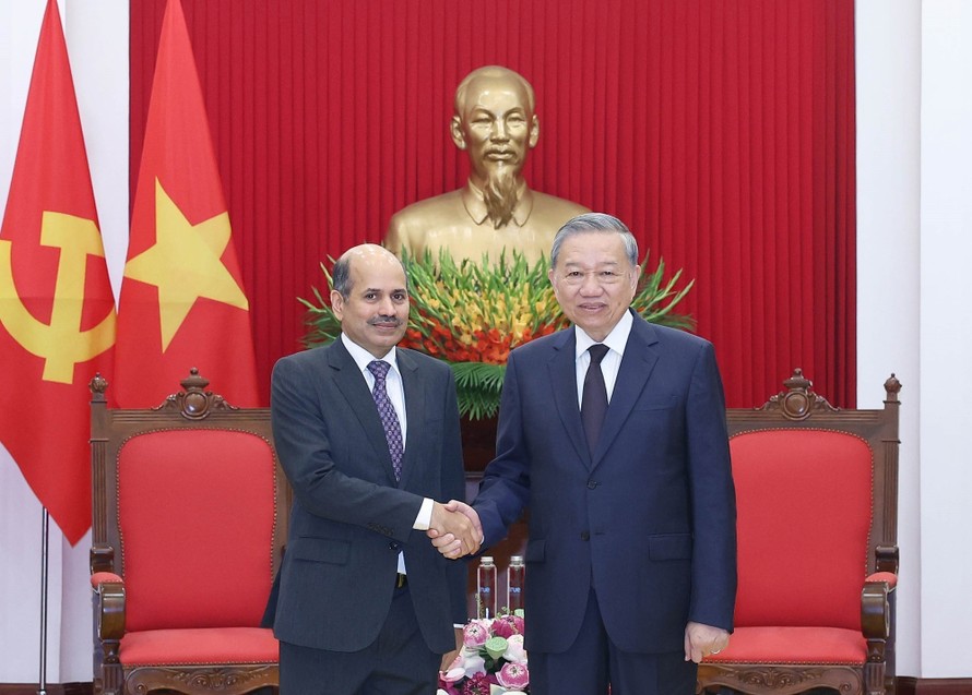 Tổng Bí thư Tô Lâm tiếp Đại sứ Ấn Độ tại Việt Nam Sandeep Arya. 