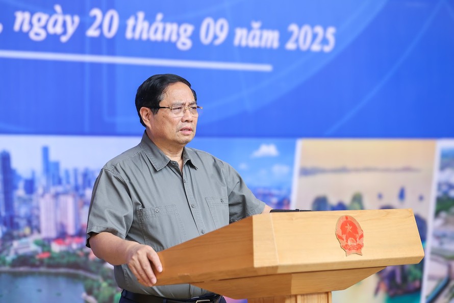 Đồng chí Phạm Minh Chính, Ủy viên Bộ Chính trị, Thủ tướng Chính phủ, Chủ tịch Hội đồng điều phối vùng Đồng bằng sông Hồng, chủ trì Hội nghị lần thứ 6 của Hội đồng. Ảnh: VGP/Nhật Bắc