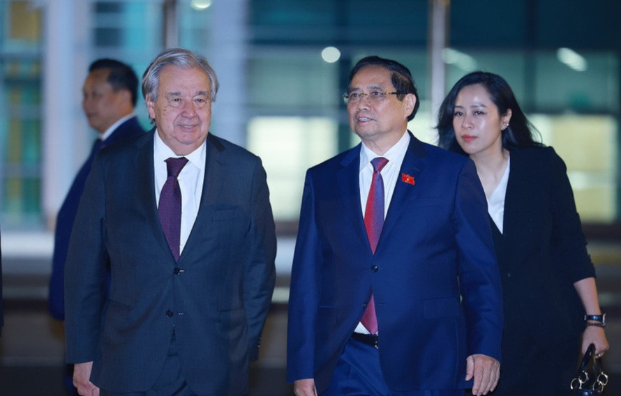Thủ tướng Phạm Minh Chính và Tổng Thư ký Liên hợp quốc António Guterres cùng rời Hà Nội sang Kuala Lumpur, Malaysia tham dự Hội nghị Cấp cao ASEAN lần thứ 47 và các Hội nghị Cấp cao liên quan