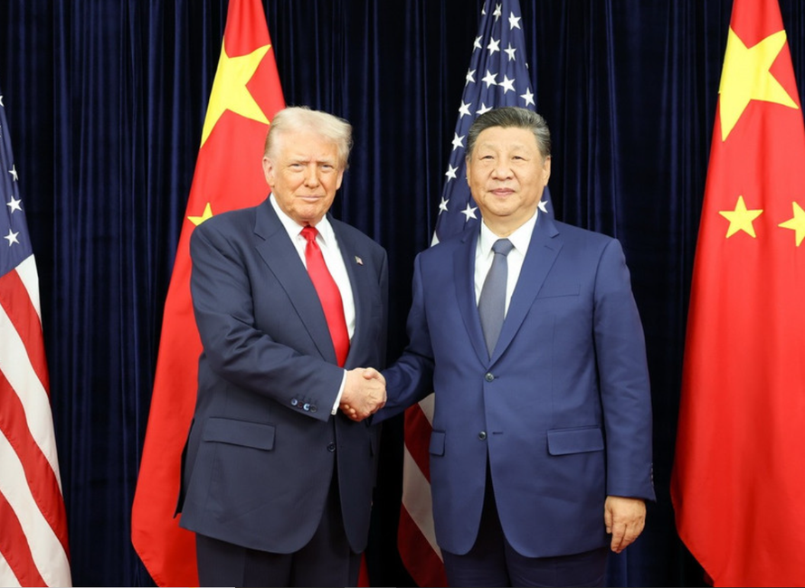 Tổng thống Mỹ Donald Trump và Chủ tịch Trung Quốc Tập Cận Bình tại cuộc gặp ở Busan, Hàn Quốc, ngày 30/10/2025.