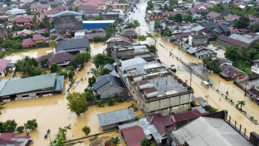 Khu vực bị ngập lụt tại tỉnh Aceh, Indonesia ngày 27/11/2025