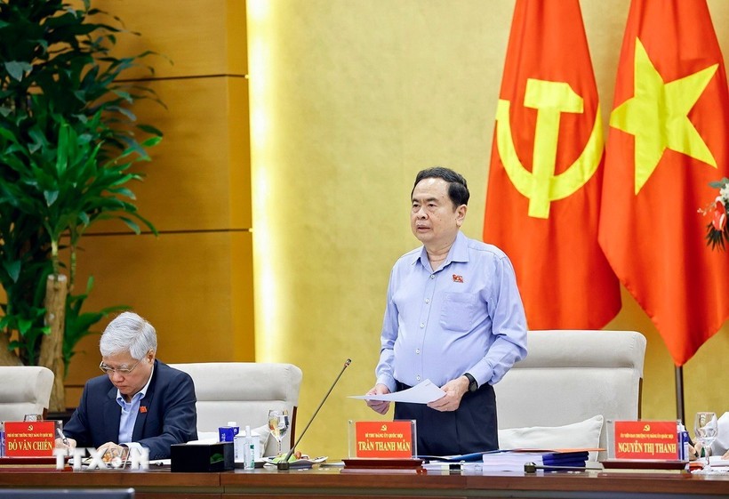 Chủ tịch Quốc hội Trần Thanh Mẫn phát biểu. 